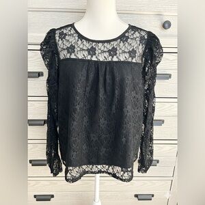 LOFT Black Lace Blouse